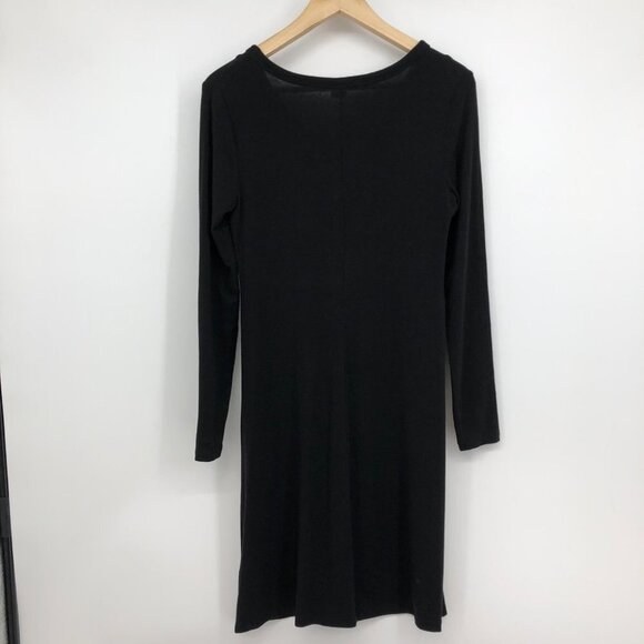 GAP Solid Black bodycon long sleeve scoop  neck dress XS - Picture 12 of 16